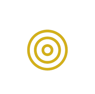 a golden bullseye viewed from the front