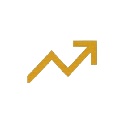 a golden arrow pointing up to the right