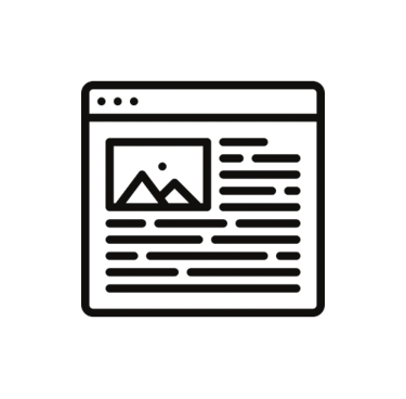 A blog icon linked to /blog & Digital content page