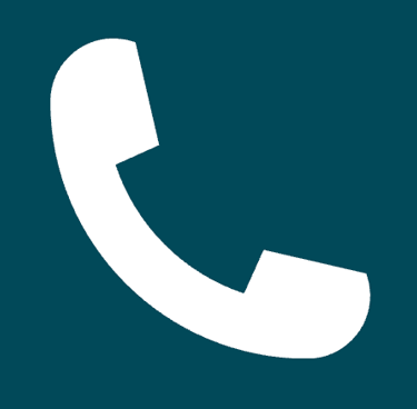 Icone de téléphone blanche sur fond bleu-vert
