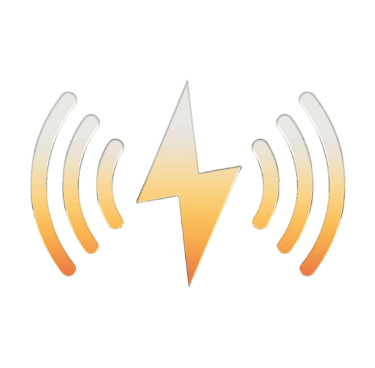 gold thunder bolt with sound waves