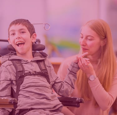 Picture of a son and his mother at a hospital - AMG Nursing & Care Services 