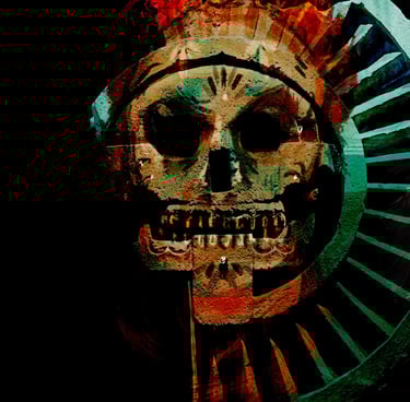 Design for Day of the Dead selfie print - digital collage