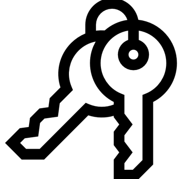 pictogramme des clés d'une maison