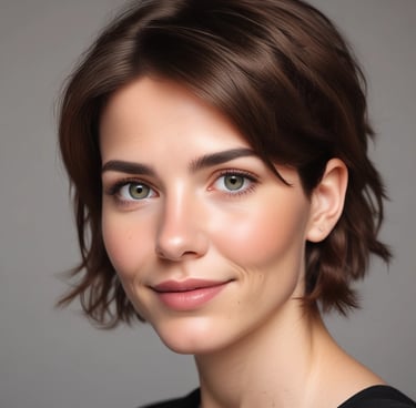 A landscape featuring a paved road with visible cracks in the foreground. On the left side of the road, there is a well-maintained green lawn with neatly trimmed bushes arranged in a decorative pattern. Tall trees with lush green foliage provide shade, and power lines run overhead. The sky is partially covered with clouds, creating a serene atmosphere.