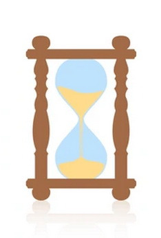image of an hourglass half-empty