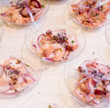 Glass Cups with Ceviche