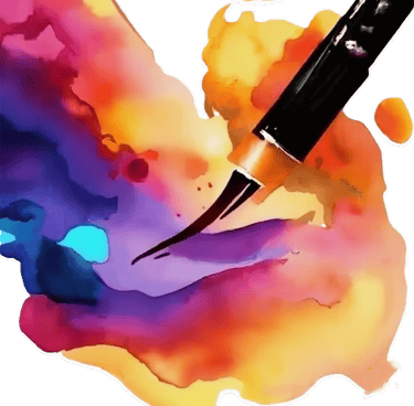 Gen AI watercolor - icon of pen and ink