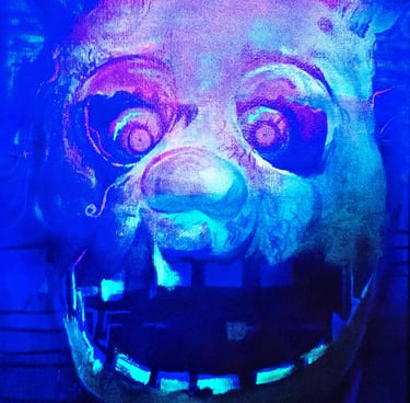 SpringTrap Fnaf fanart. Original Mixedmedia artwork by the artist Angelina Nazarenko. Young artist. ArtNess. UV
