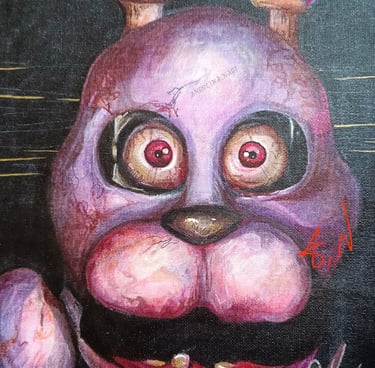 Bonnie Fnaf fan art. Original Mixed media artwork by the artist Angelina Nazarenko. ArtNess 