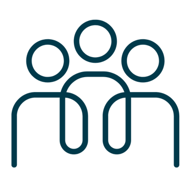 a group of people standing around a group of three people