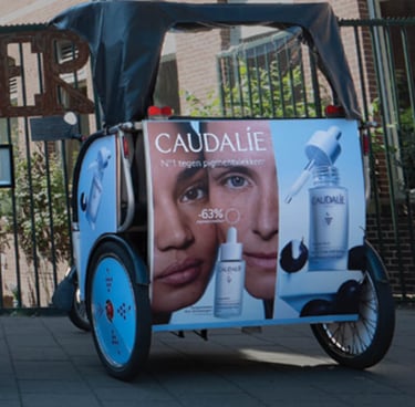 Advertisement on bike taxi