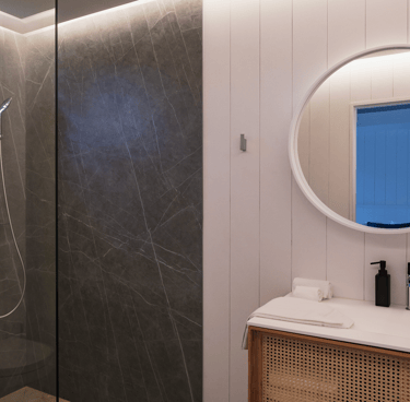 Salle de bain privée pour chaque chambre à la villa noah st jean st barth