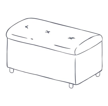 A trunk style chair with internal storage