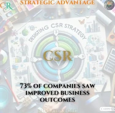 73% of companies saw improved business outcomes when CSR was integrated into their core strategy. Bharat CSR India