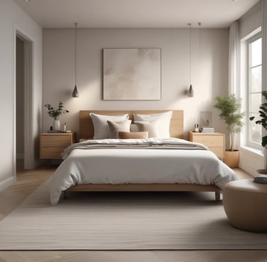 beige minimalist area rug