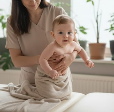 Consultation ostéopathie bébé à L'Isle-Adam pour reflux RGO et coliques.