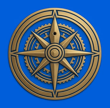 Stuart Henderson Consulting (SHC) logo featuring a gold architectural compass and gear emblem, 