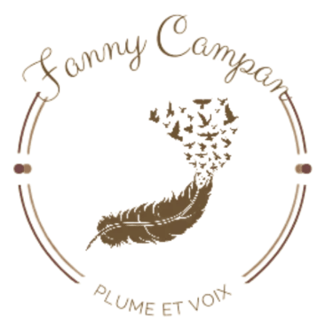 Logo de Fanny Campan - Plume et Voix - marron.