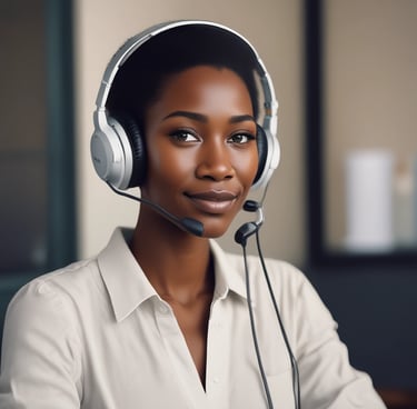 Smiling woman standing in front of her new modern house with a welcoming garden.