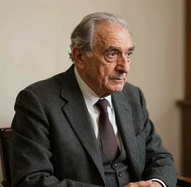 Close-up of a vintage typewriter with a sheet of paper showing a typed quote from the book.