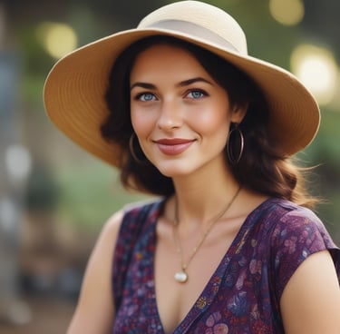 A serene portrait of a woman smiling gently, symbolizing trust and clarity.
