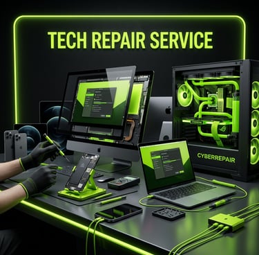 "It Service & Repair Customer receiving same-day screen repair service"