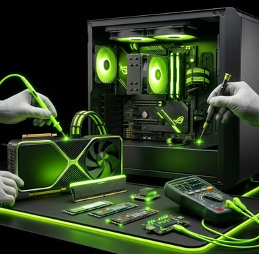 "Gaming PC hardware diagnostics and performance testing"