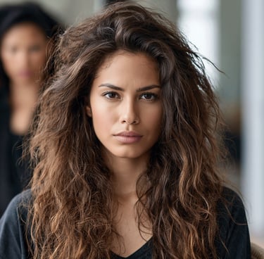 Woman with dry unhealthy hair