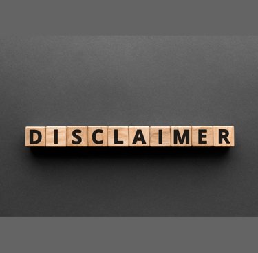 wooden letters saying "disclaimer"