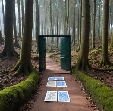 portail, carte, fôret