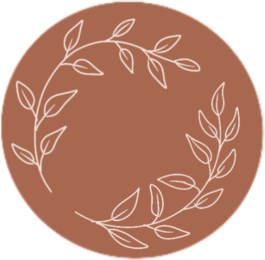 a brown boho circle with leaves