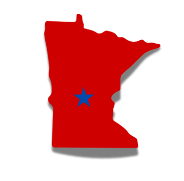 Minnesota with a star in the middle