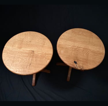 White Oak Pair End Tables top view