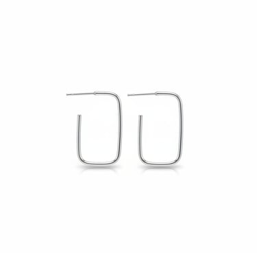 BRINCO PRATA 925 RETANGULAR LISO MEDIO