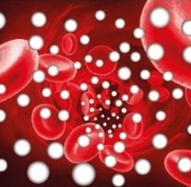 Globules rouges avec une quantité moyenne de molécules d'oxygène.