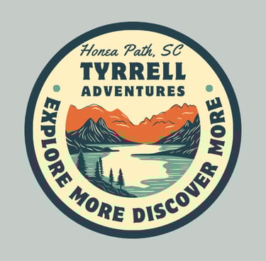 vintage patch or badge logo that is circular with mountains inside