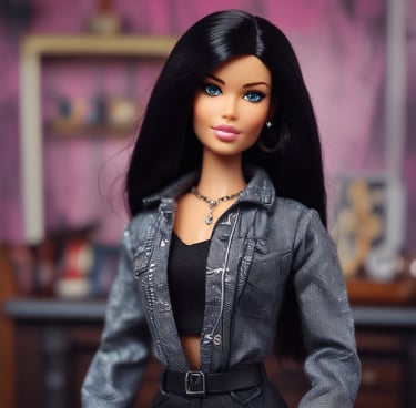 A close-up view of an eye with an eyelash curler applied. The eyelashes are partially visible through the metal frame of the curler, and the skin and eyebrow are in focus.