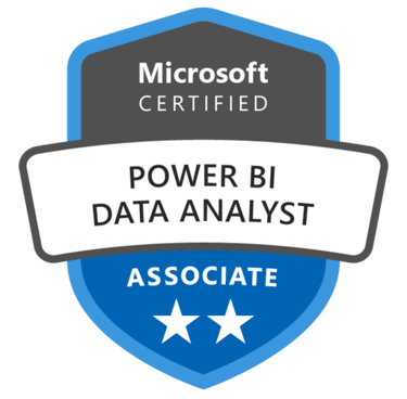 Badge of the PL-300 Microsoft Certification Power BI Data Analyst Associate