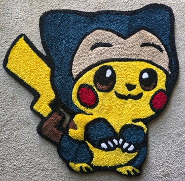 Pikachu in a Bulbasaur Costume Rug