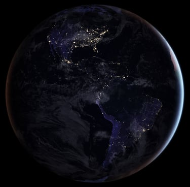 Image satellite de la Terre la nuit - Amérique