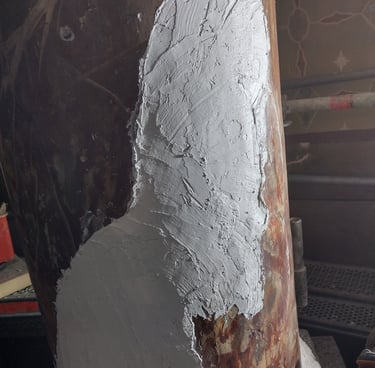restauration colonne faux-marbre église Occitanie