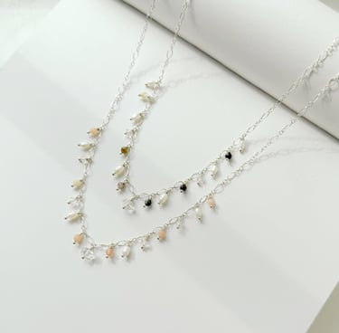 Collier BYNORA en argent 925 avec des pierres naturelles