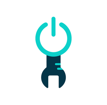 Ícone representando comissionamento técnico e inicialização de sistemas HVAC com verificação de efic