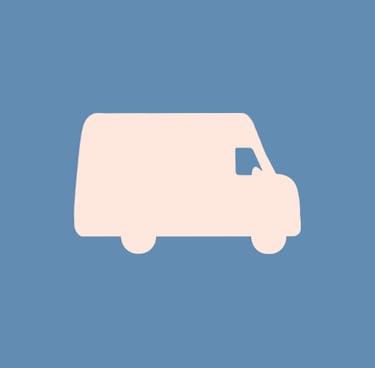 a van with a blue background