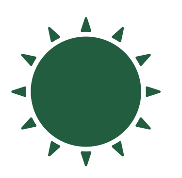 Minimal green sun icon representing lifestyle category on Ayurveda Info Hub
