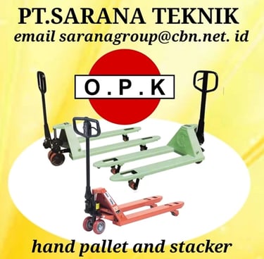 Jual Bishamon Handpallet, jual Bishamon Stacker, jual OPK Handpallet