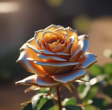 Close-up of a delicate handmade necklace with intricate details and a warm glow.