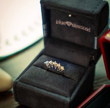 a wedding ring with a diamond ring in it