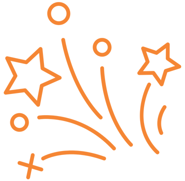 Icon of celebratory fireworks